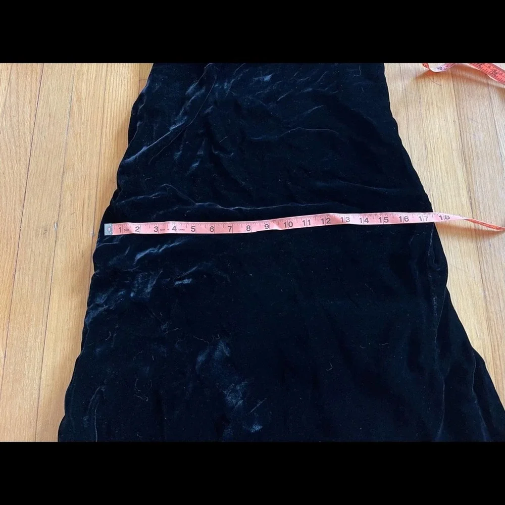 30s Vintage Art Deco Bias Cut Silk Velvet Black Dress - Picture 13 of 13